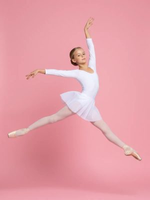 Купальник гимнастический майкой с юбкой, хлопок